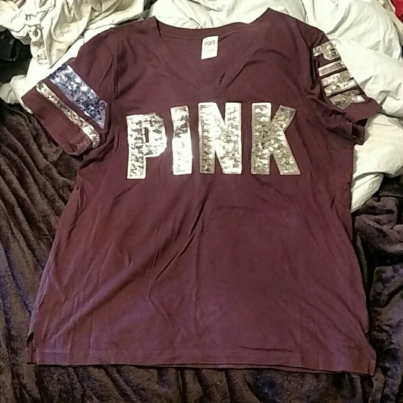 PINK Victoria's Secret Tops - VS PINK Large  Campus Bling Sequin V Neck